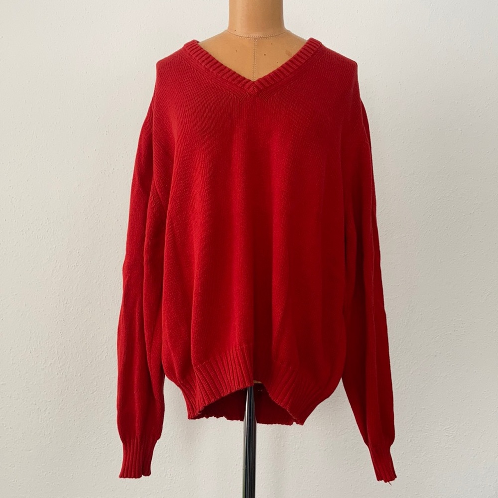Vintage Byford Red V Neck Sweater